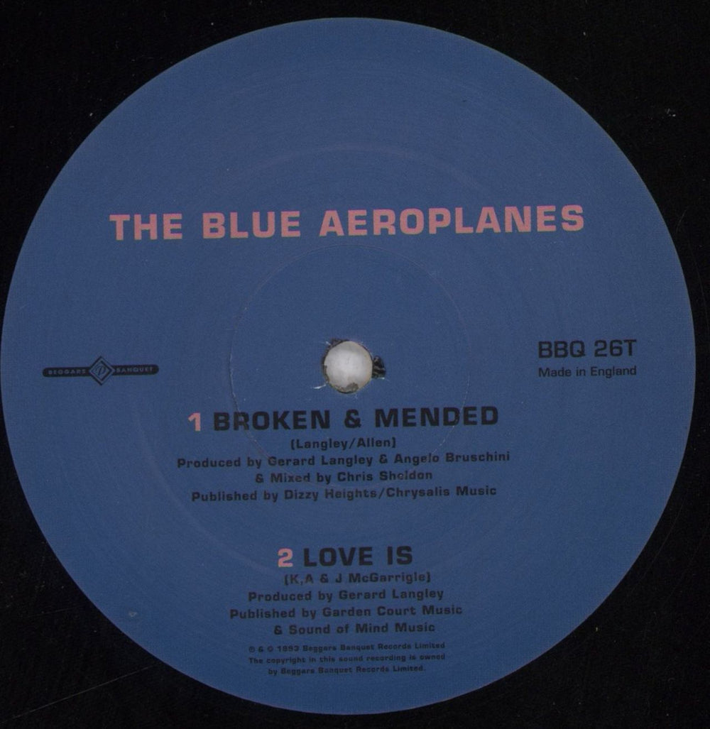 The Blue Aeroplanes Broken & Mended EP UK 12" vinyl single (12 inch record / Maxi-single) BAE12BR835001