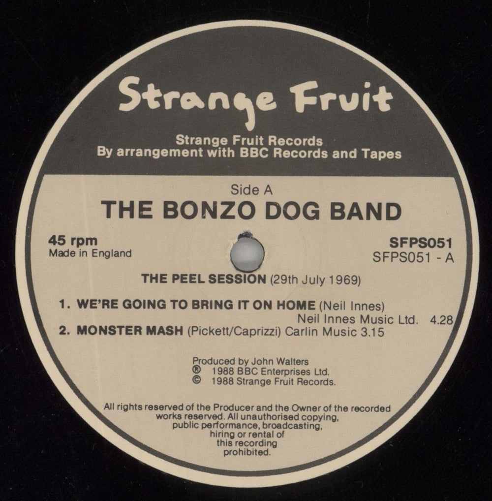 The Bonzo Dog Doo Dah Band The Peel Sessions UK 12" vinyl single (12 inch record / Maxi-single) BDB12TH129184