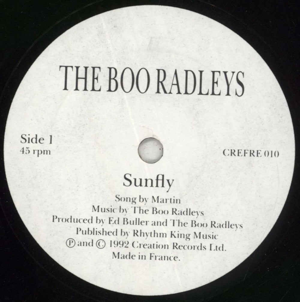 The Boo Radleys Sunfly French Promo 7" vinyl single (7 inch record / 45) CREFRE010