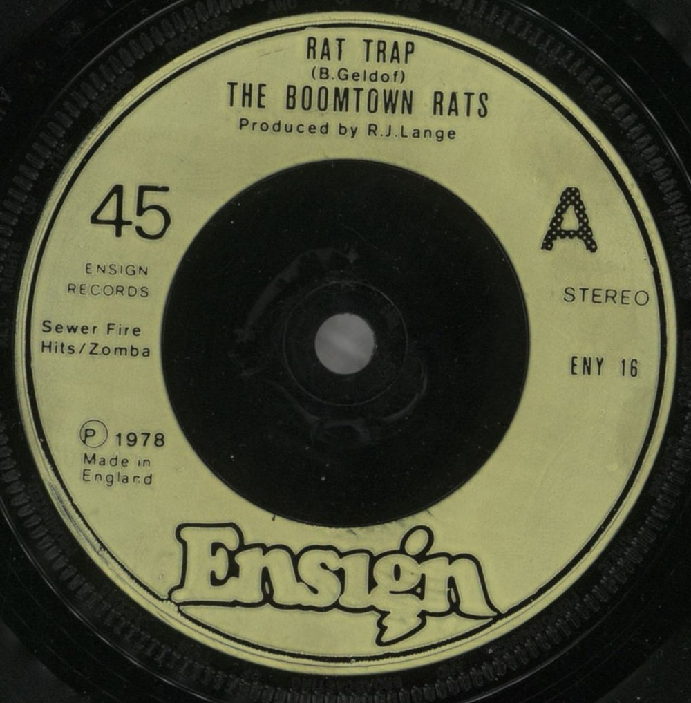 The Boomtown Rats Rat Trap UK 7" vinyl single (7 inch record / 45) RAT07RA117925