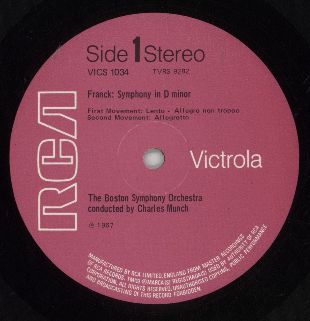 The Boston Symphony Orchestra Franck: Symphony In D Minor - Debussy: Prélude À L'Après-Midi D'Un Faune UK vinyl LP album (LP record) XJ8LPFR759017