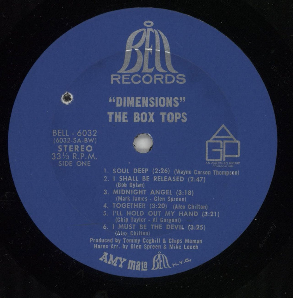 The Box Tops Dimensions US vinyl LP album (LP record) BXTLPDI234874