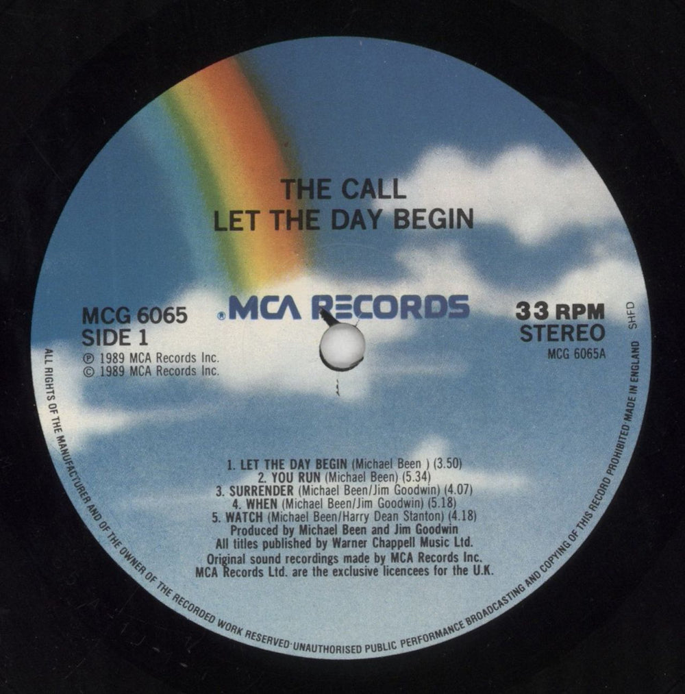 The Call Let The Day Begin UK vinyl LP album (LP record) CLLLPLE573584