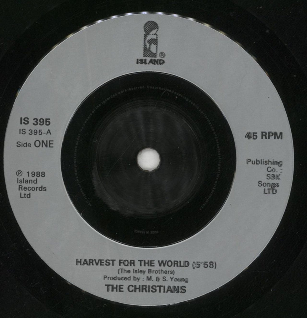 The Christians Harvest For The World UK 7" vinyl single (7 inch record / 45) CTN07HA299114