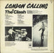 The Clash London Calling + Inners - EX UK 2-LP vinyl record set (Double LP Album)