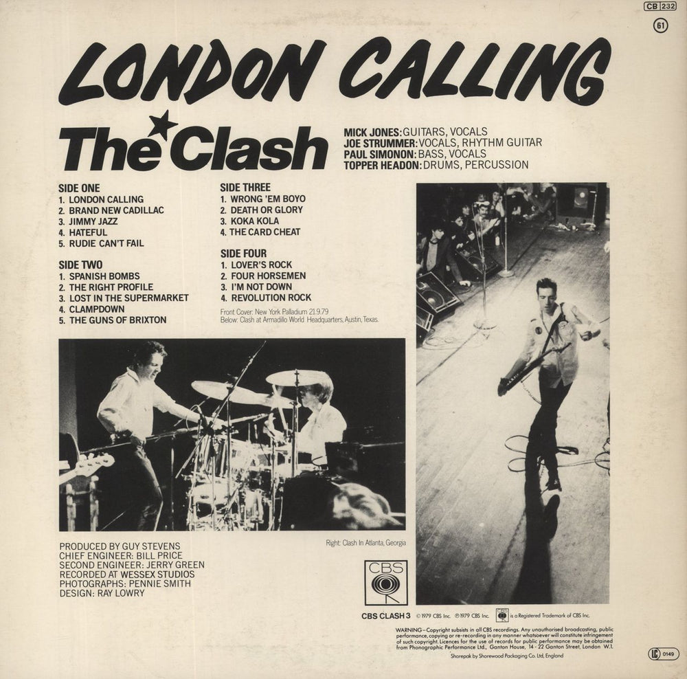 The Clash London Calling - Stickered - EX UK 2-LP vinyl record set (Double LP Album)