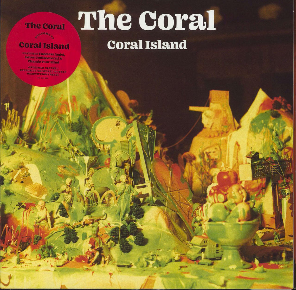 The Coral Coral Island - Transparent Lime Vinyl + Signed Print UK 2-LP vinyl record set (Double LP Album) RO-001-LP