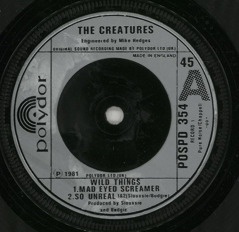 The Creatures (80s) Wild Things UK 7" vinyl single (7 inch record / 45) CRT07WI328817