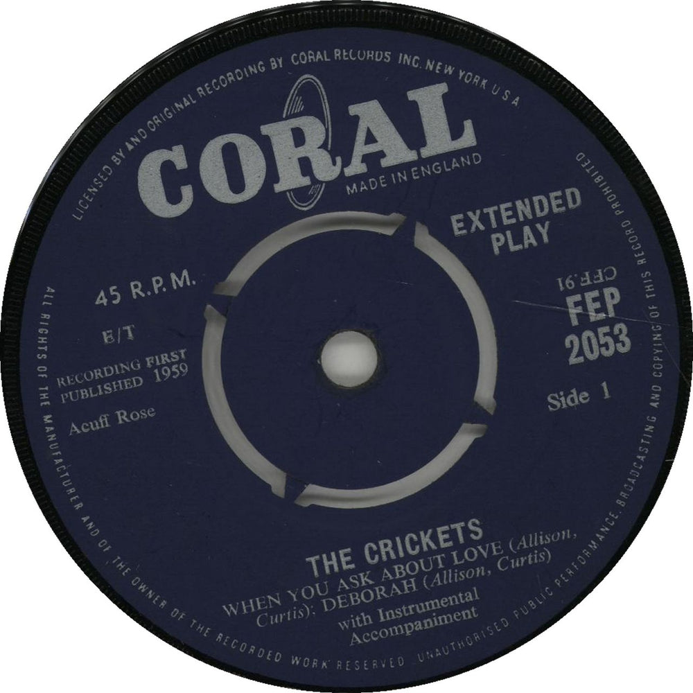 The Crickets The Crickets EP UK 7" vinyl single (7 inch record / 45) CKT07TH185416
