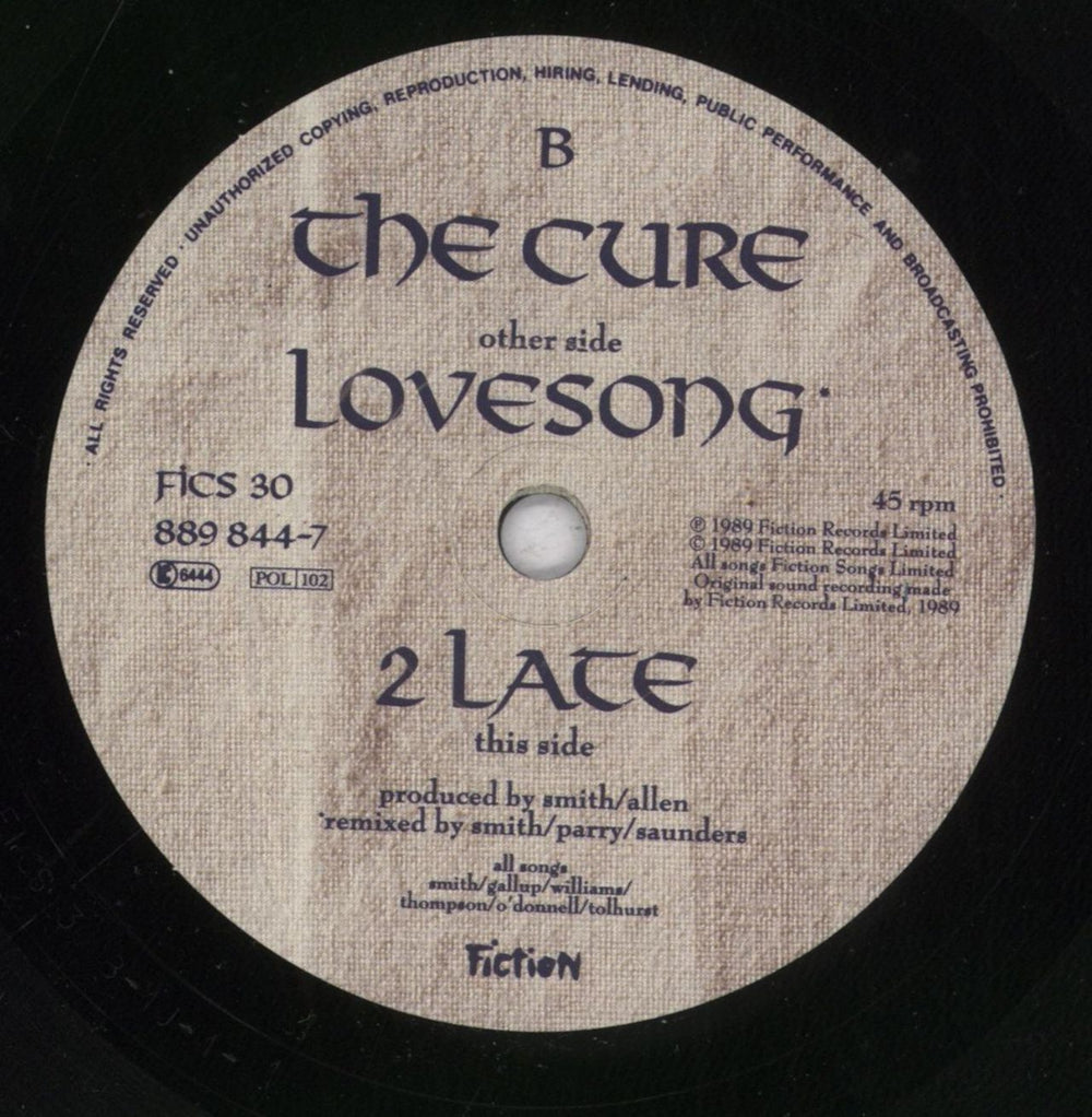 The Cure Lovesong UK 7" single box set CUR7XLO10892