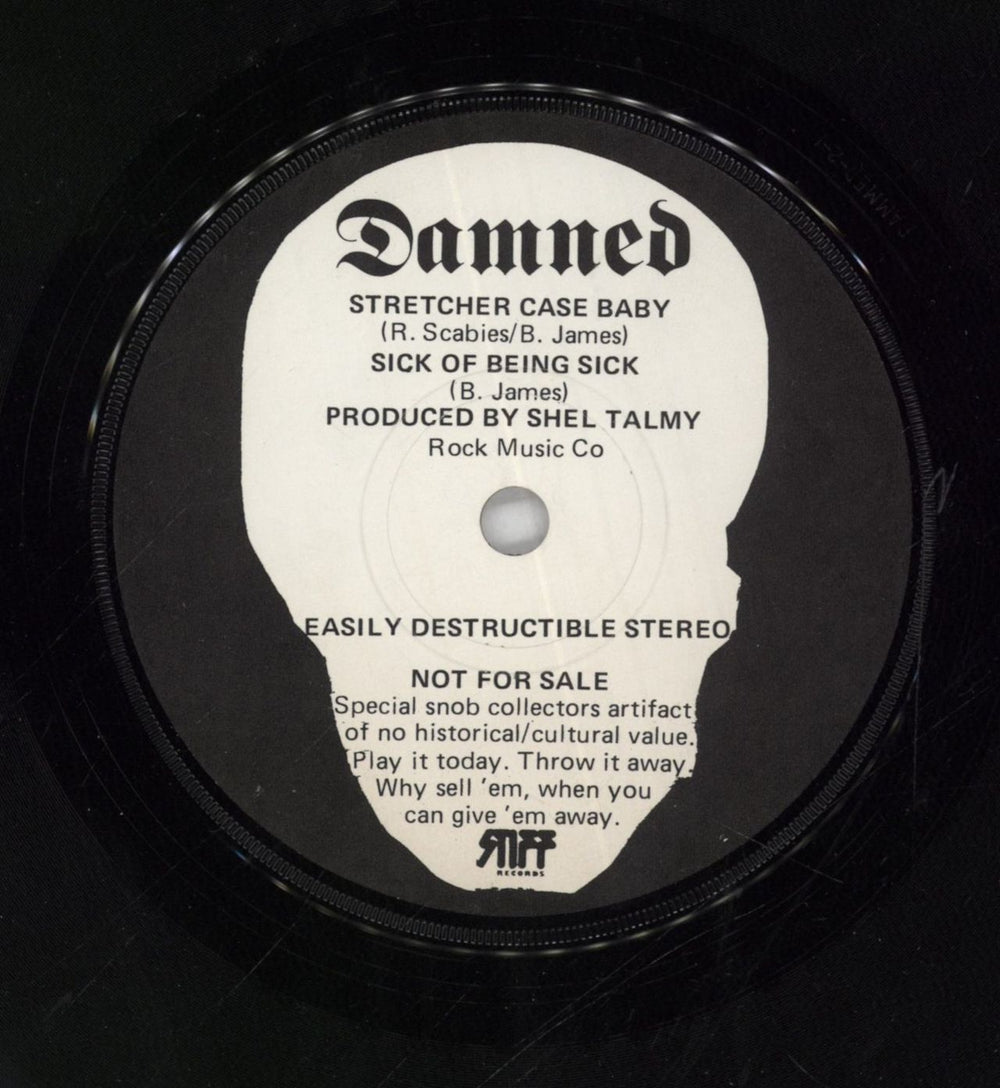 The Damned Stretcher Case Baby - VG UK Promo 7" vinyl single (7 inch record / 45)