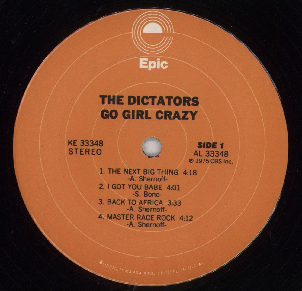 The Dictators Go Girl Crazy - Opened Import Stickered Shrink US vinyl LP album (LP record) TD1LPGO847190