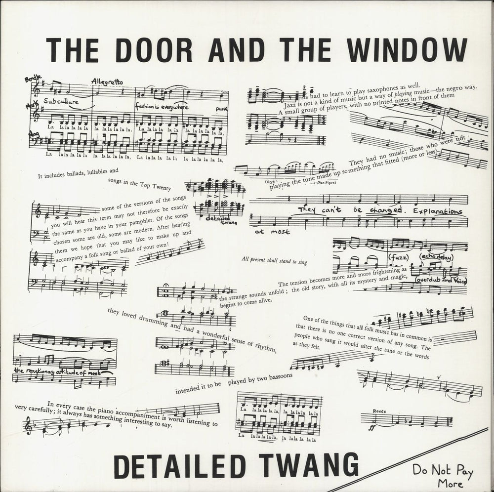 The Door And The Window Detailed Twang UK vinyl LP album (LP record) OVER146LP