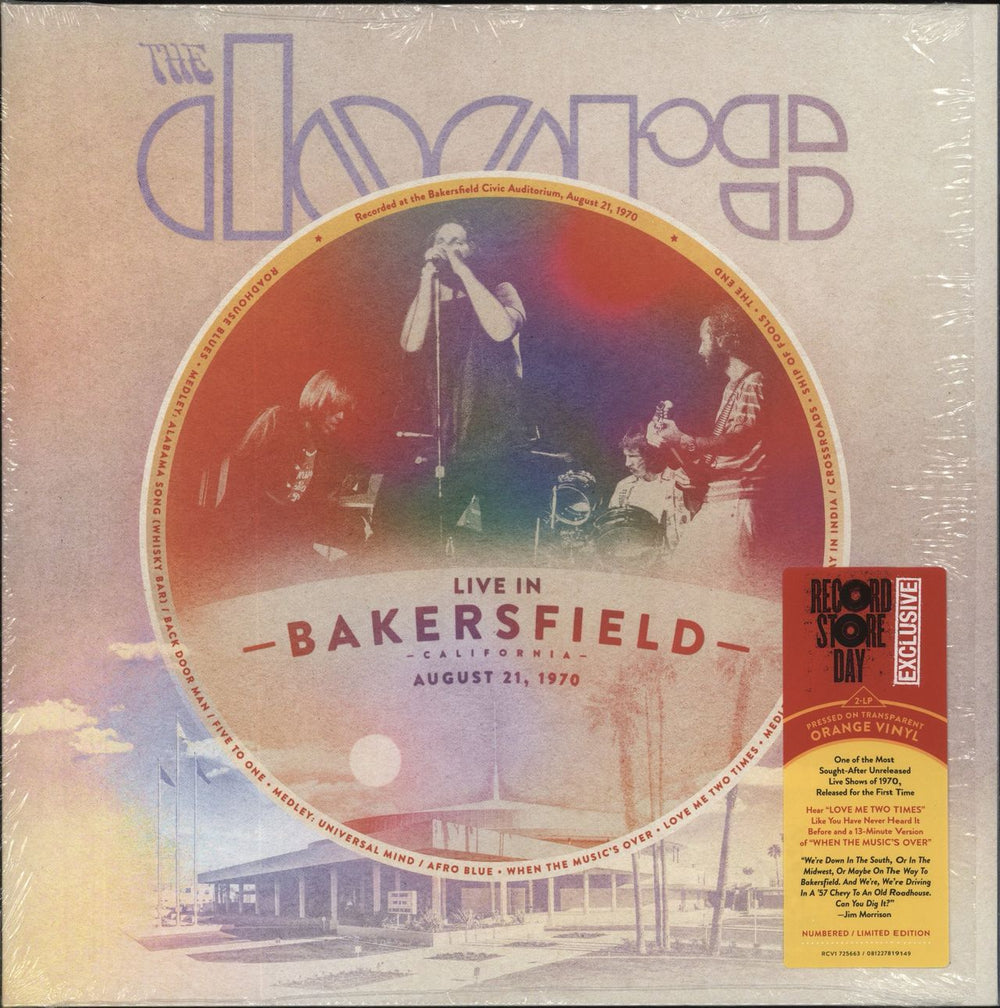 The Doors Live In Bakersfield, August 21, 1970 - RSD 2023 - Orange Vinyl UK 2-LP vinyl record set (Double LP Album) R1725663