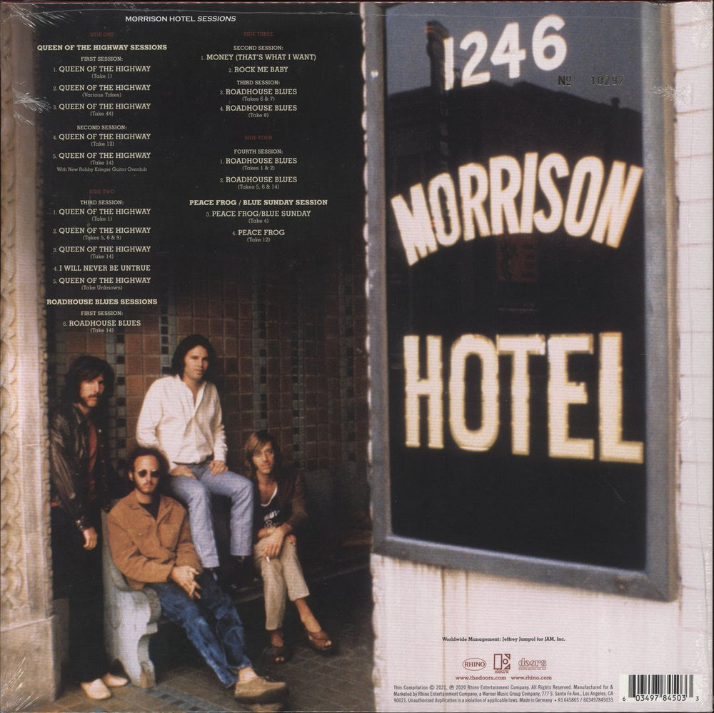 The Doors Morrison Hotel Sessions - RSD21 - Sealed US 2-LP vinyl record set (Double LP Album) 603497845033