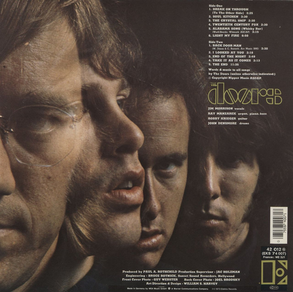 The Doors The Doors - Red - Barcoded German vinyl LP album (LP record) 075597400717