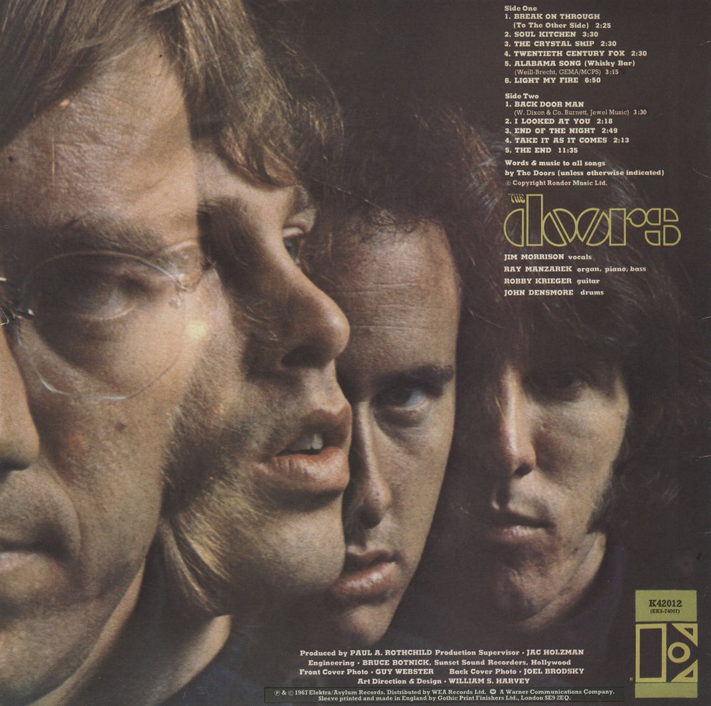 The Doors The Doors - red label UK vinyl LP album (LP record)