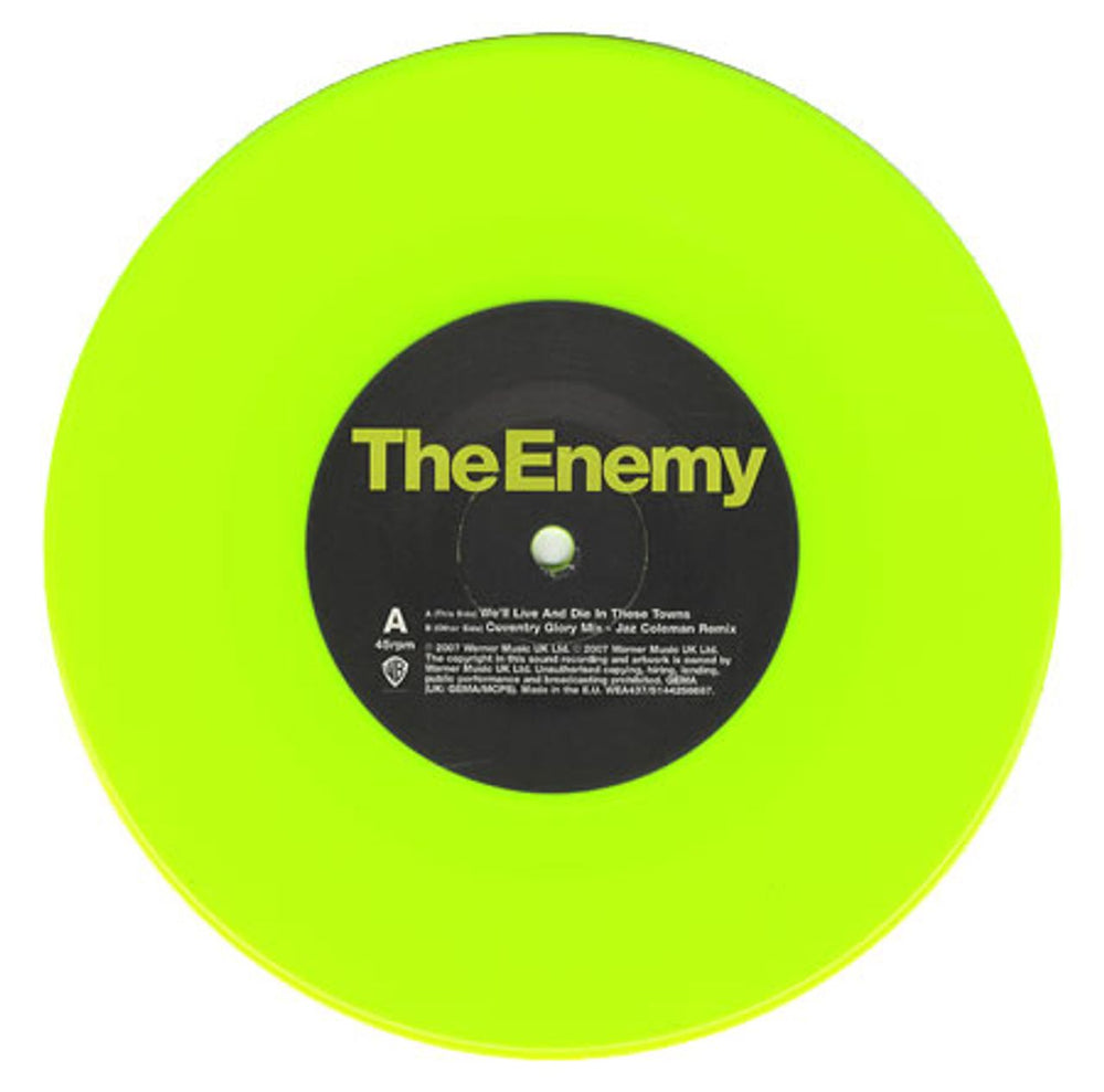 The Enemy We'll Live And Die In These Towns UK 7" vinyl single (7 inch record / 45) EN307WE421573