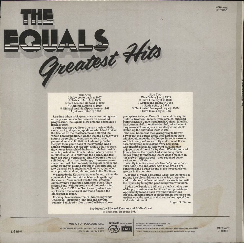 The Equals Greatest Hits UK vinyl LP album (LP record)