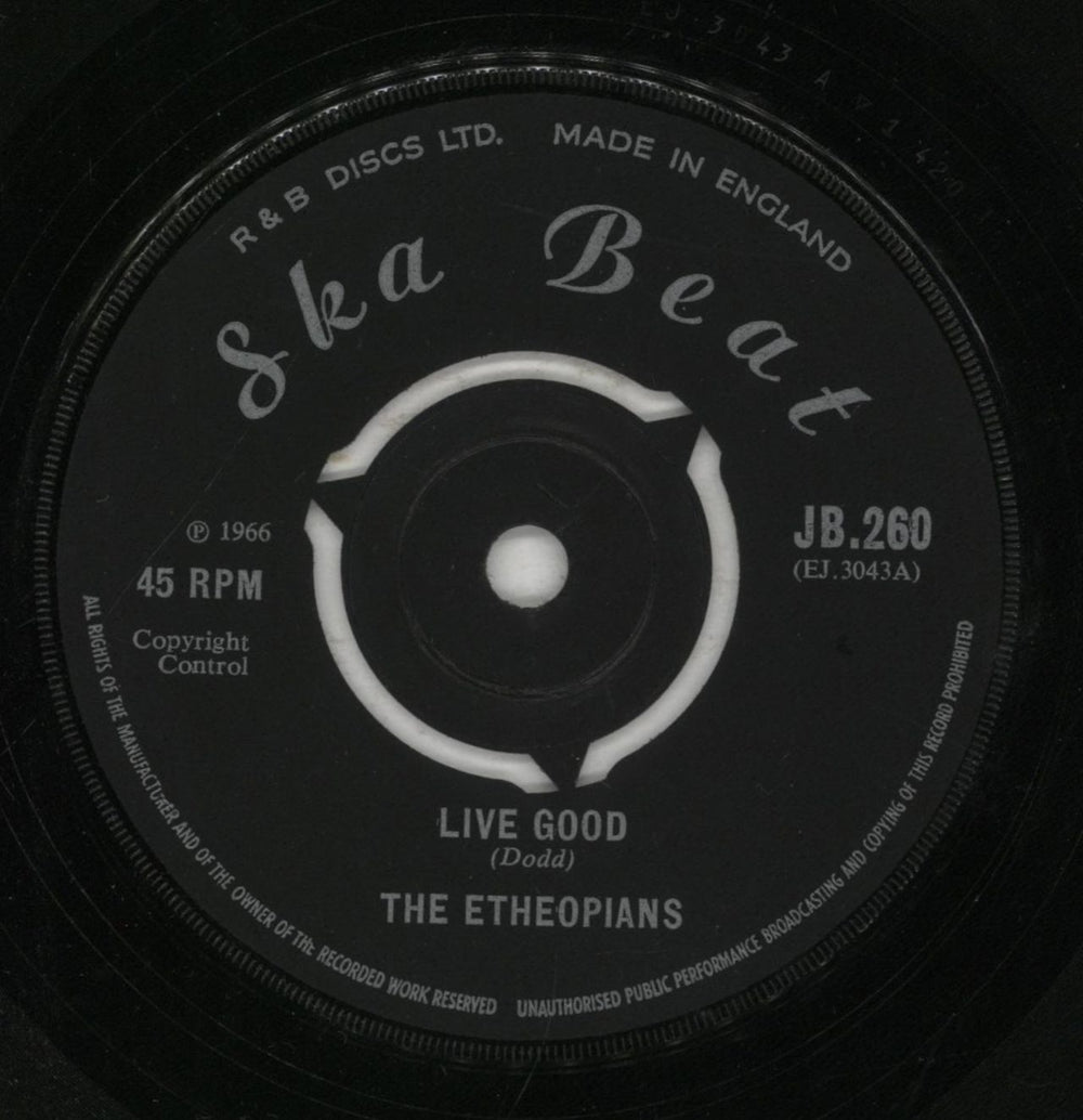 The Etheopians Live Good UK 7" vinyl single (7 inch record / 45) JB260