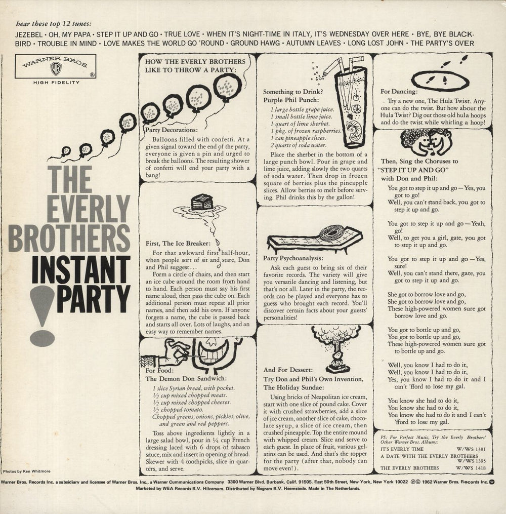 The Everly Brothers Instant Party Dutch vinyl LP album (LP record)