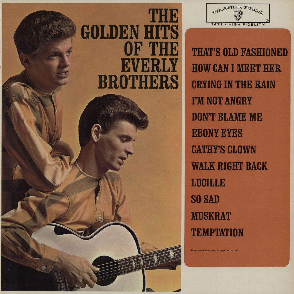 The Everly Brothers The Golden Hits Of The Everly Brothers - gold label UK vinyl LP album (LP record) W1471