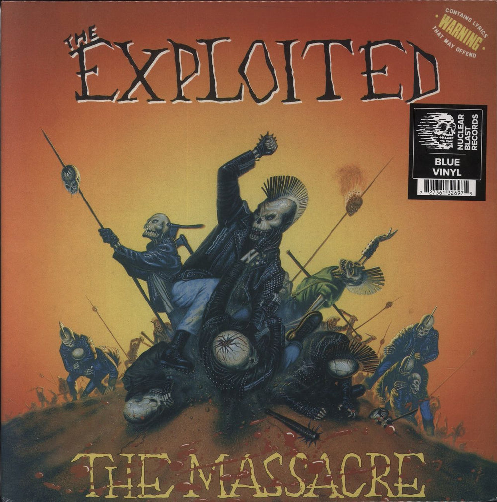 The Exploited The Massacre - Blue Vinyl - Sealed US 2-LP vinyl record set (Double LP Album) NBR32697