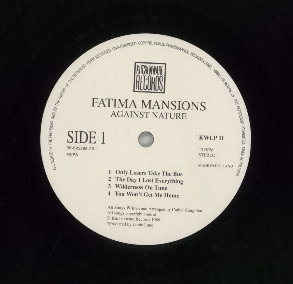 The Fatima Mansions Against Nature - blue & white p/s Dutch vinyl LP album (LP record) TFSLPAG788154