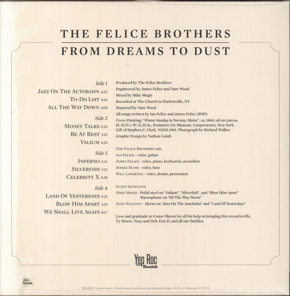 The Felice Brothers From Dreams To Dust - Hype-stickered - Shrink US 2-LP vinyl record set (Double LP Album) 634457055650