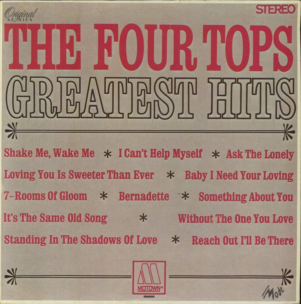 The Four Tops Greatest Hits French vinyl LP album (LP record) 535045