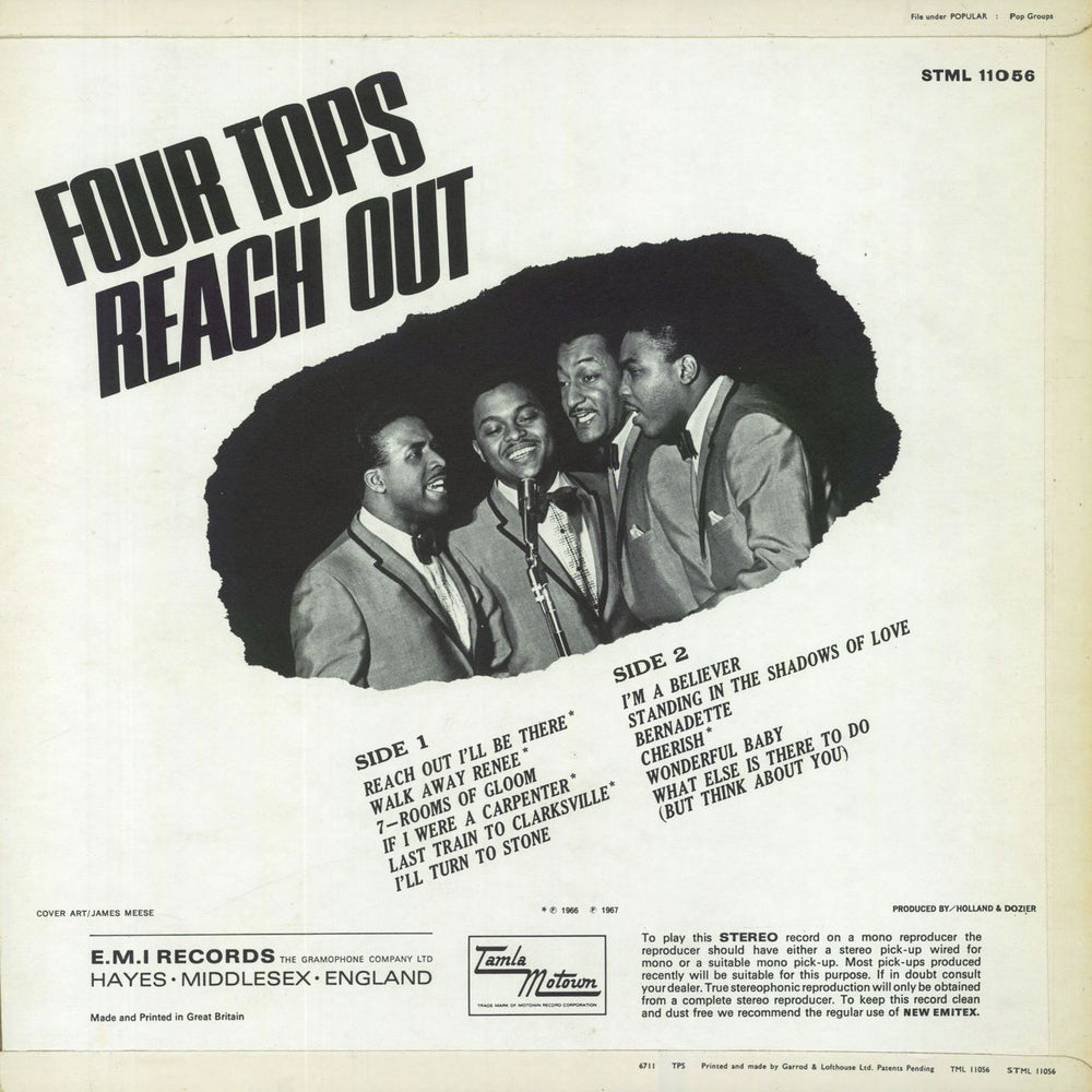 The Four Tops Reach Out - EX UK vinyl LP album (LP record)