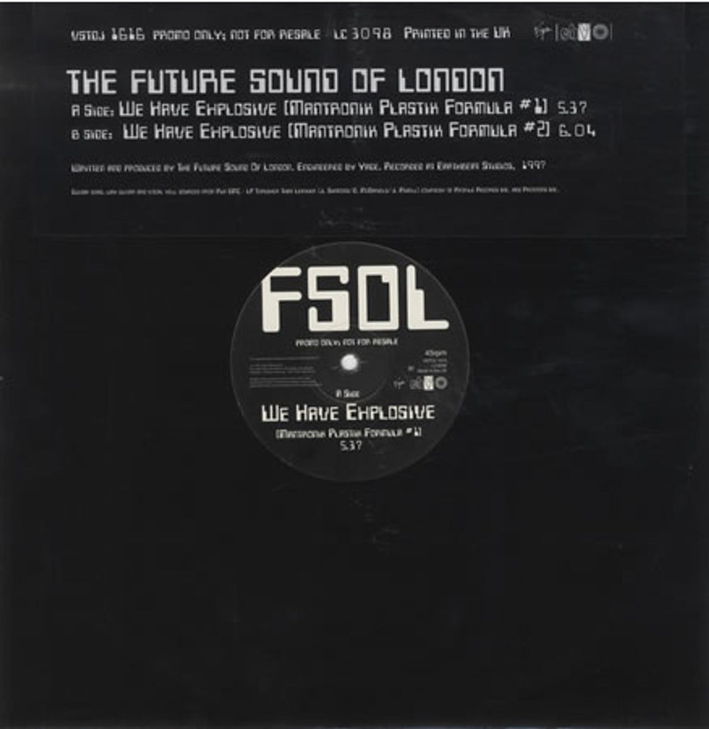 The Future Sound Of London We Have Explosive - 2 Mixes UK Promo 12" vinyl single (12 inch record / Maxi-single) VSTDJ1616