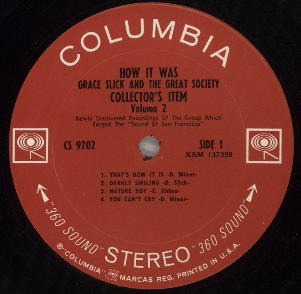 The Great Society How It Was US vinyl LP album (LP record) GRSLPHO797328