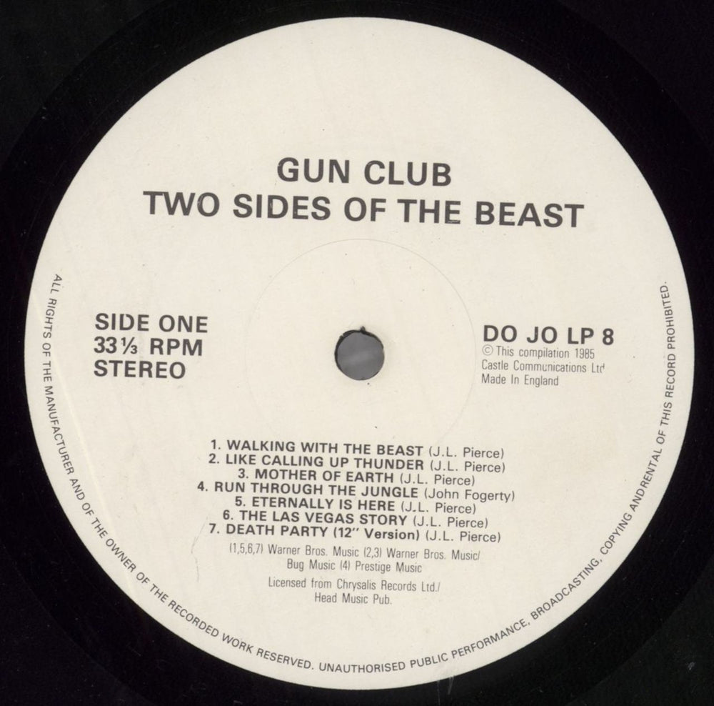 The Gun Club Two Sides Of The Beast UK vinyl LP album (LP record) GCBLPTW822312