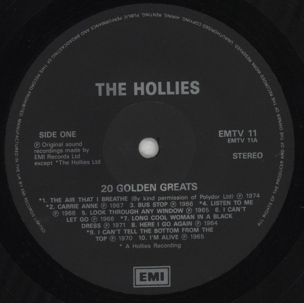 The Hollies 20 Golden Greats - Price Attack UK vinyl LP album (LP record) HLLLPGO327397