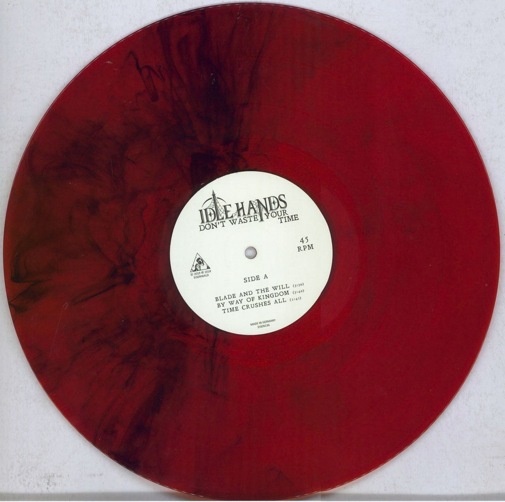 The Idle Hands Don't Waste Your Time - Red/Black Marble Vinyl German 12" vinyl single (12 inch record / Maxi-single) IDE12DO832481