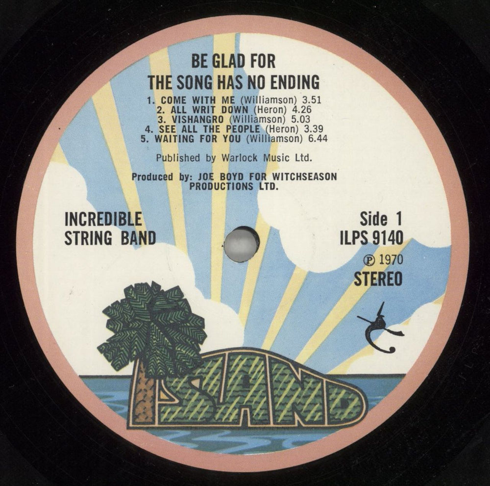 The Incredible String Band Be Glad For The Song Has No Ending - EX UK vinyl LP album (LP record) ISTLPBE743222