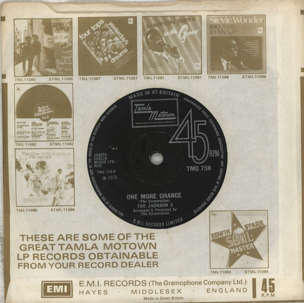 The Jackson Five I'll Be There UK 7" vinyl single (7 inch record / 45)