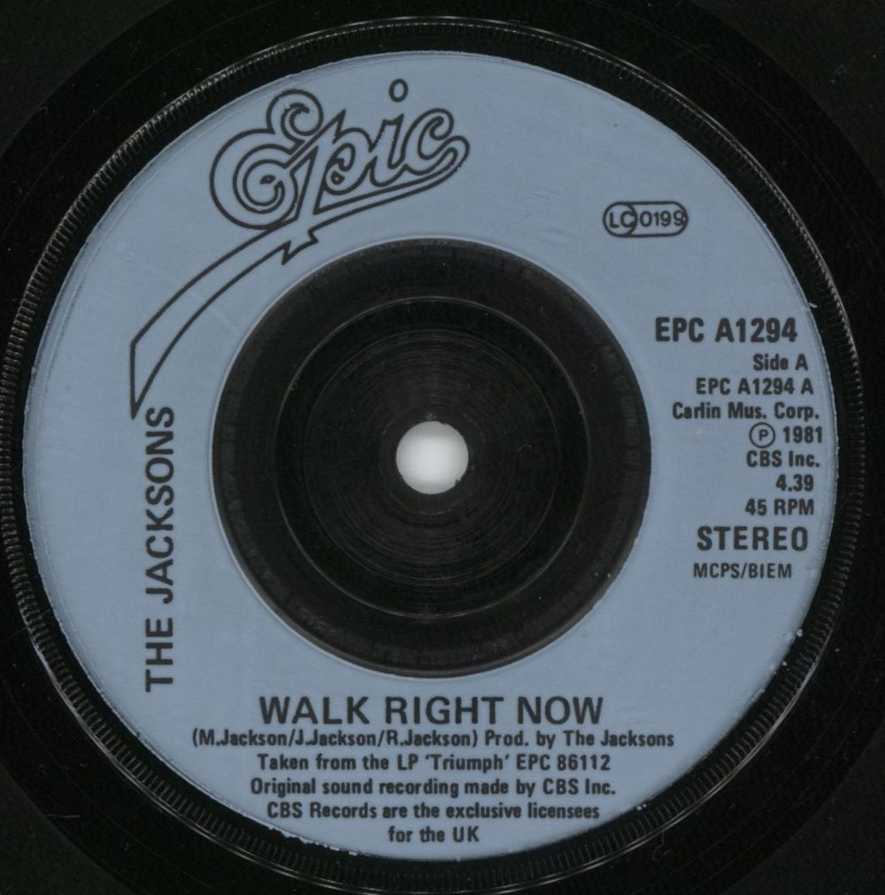 The Jackson Five Walk Right Now + Sleeve UK 7" vinyl single (7 inch record / 45) JKS07WA43161