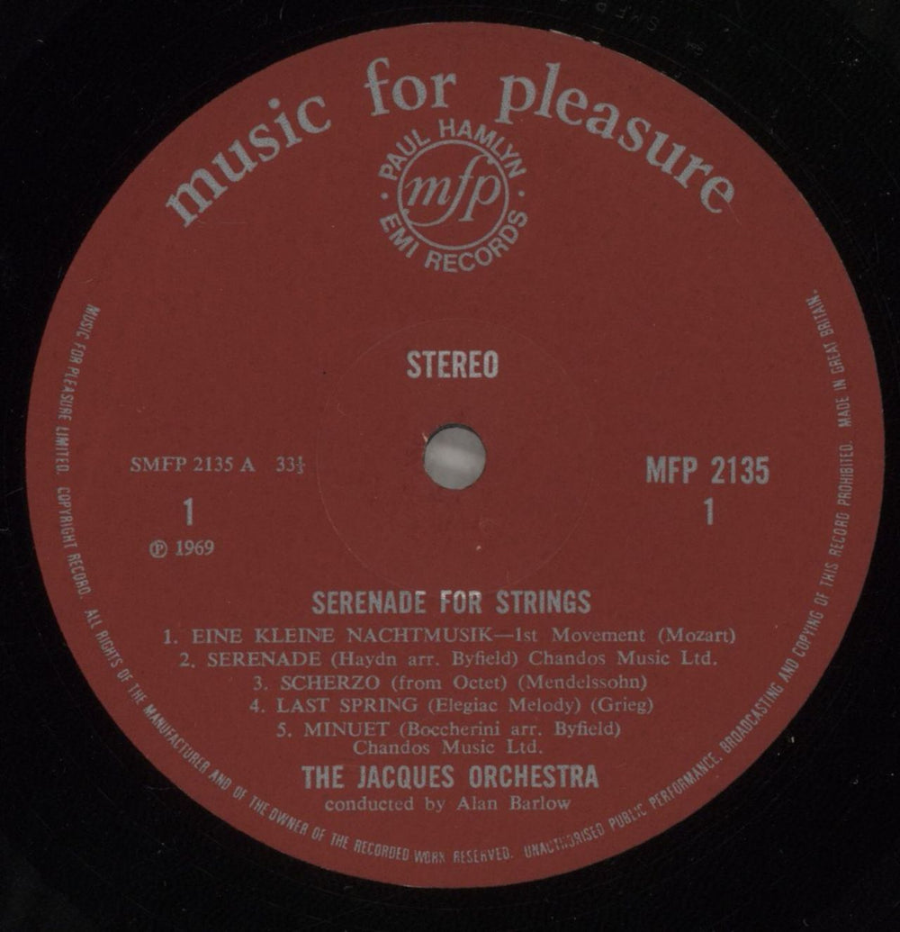 The Jacques Orchestra Serenade For Strings UK vinyl LP album (LP record) 2K2LPSE757507