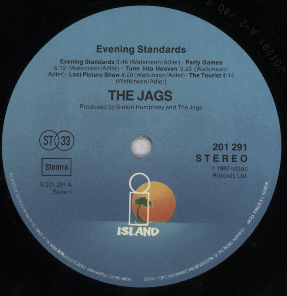 The Jags Evening Standards Dutch vinyl LP album (LP record) T4JLPEV836419