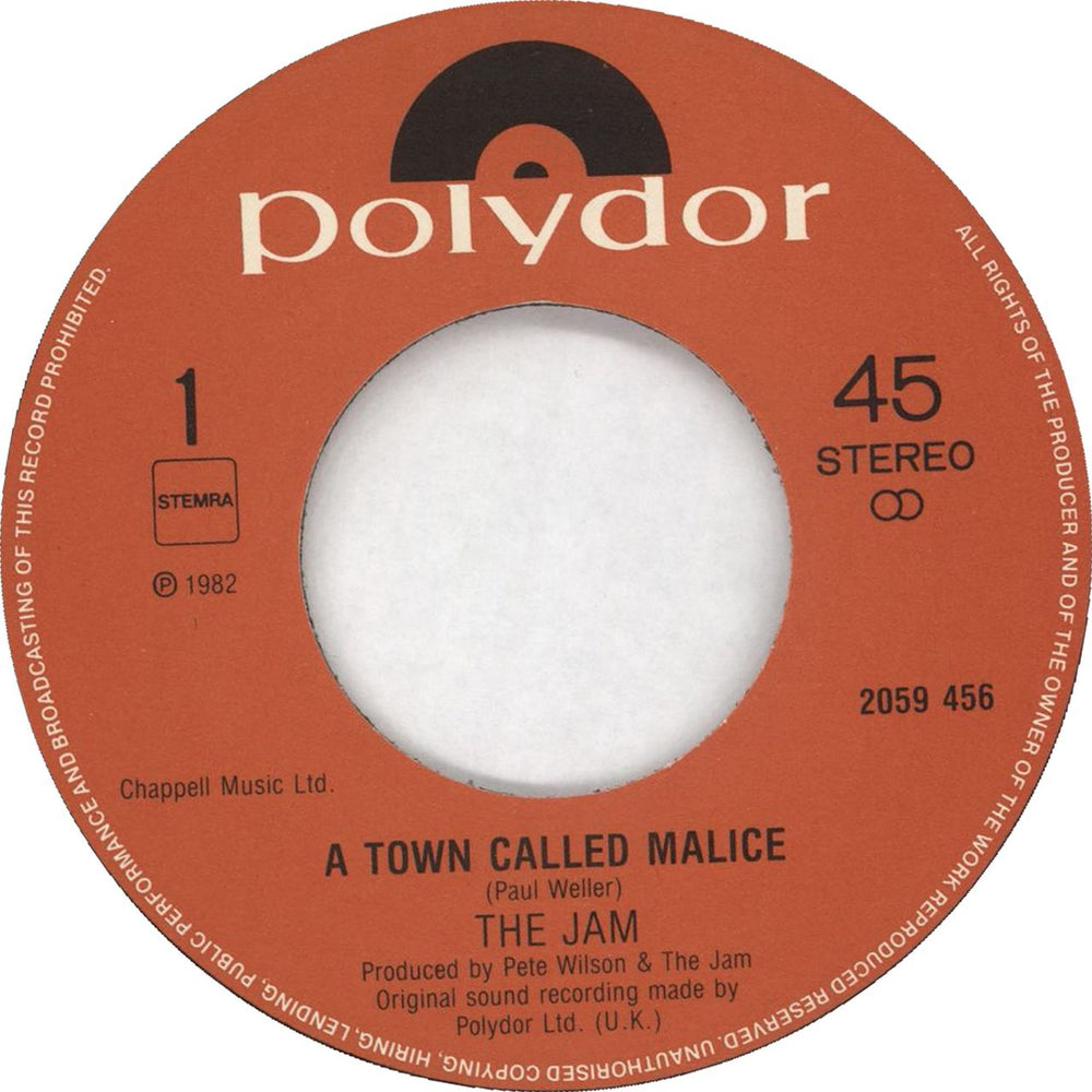 The Jam A Town Called Malice Dutch 7" vinyl single (7 inch record / 45) JAM07AT141829