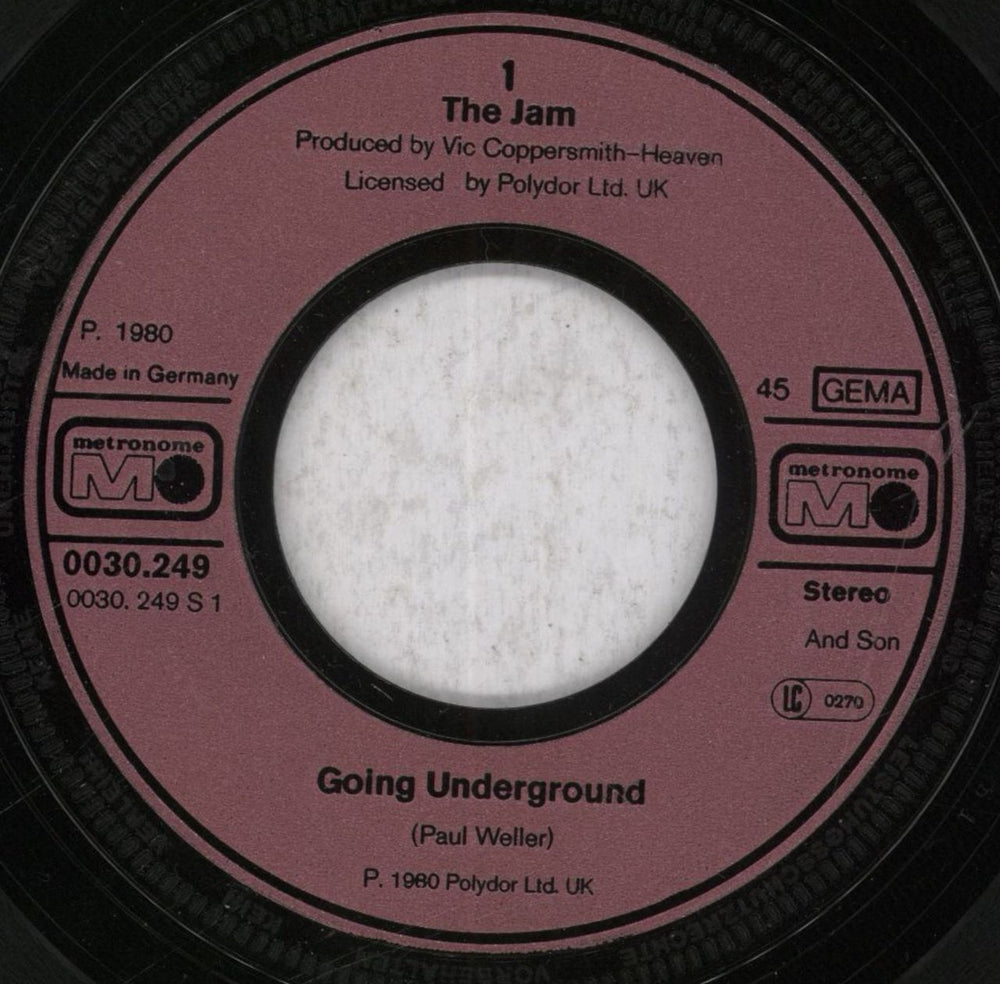 The Jam Going Underground German 7" vinyl single (7 inch record / 45) JAM07GO110662