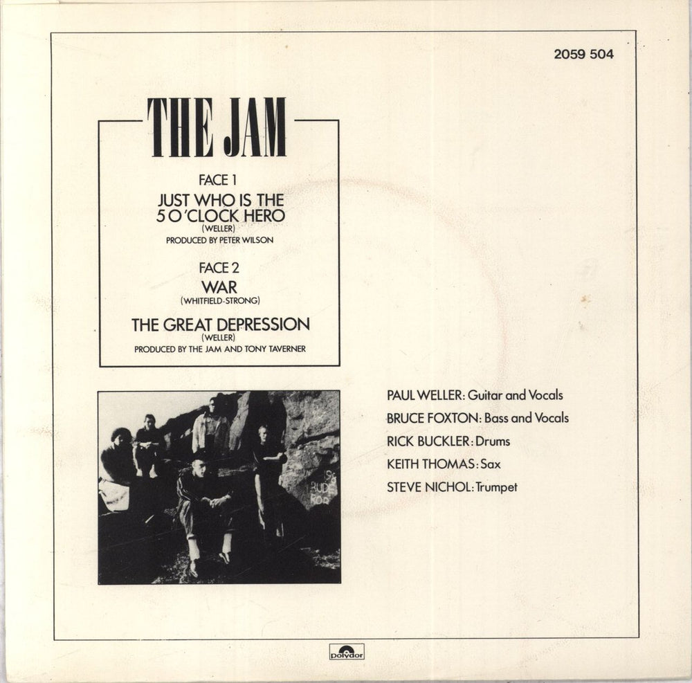 The Jam Just Who Is The 5 O'Clock Hero Norwegian 7" vinyl single (7 inch record / 45) JAM07JU842497