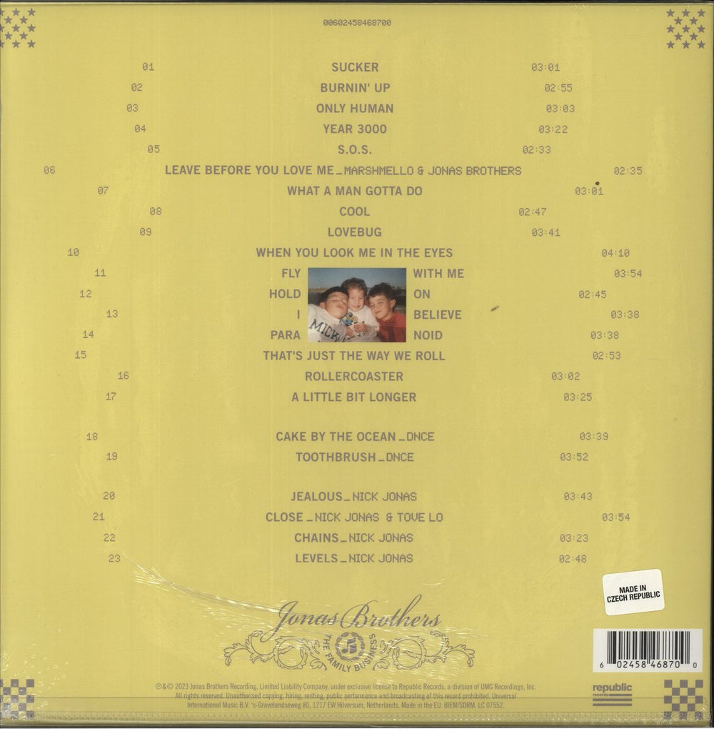 The Jonas Brothers The Family Business - Clear Vinyl - Sealed UK 2-LP vinyl record set (Double LP Album) 602458468700