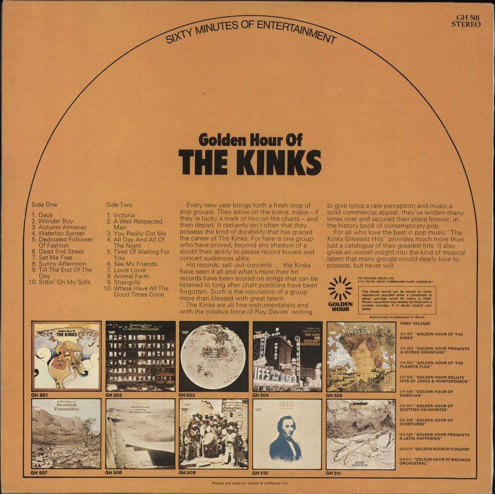 The Kinks Golden Hour Of The Kinks - 1st - Purple UK vinyl LP album (LP record)