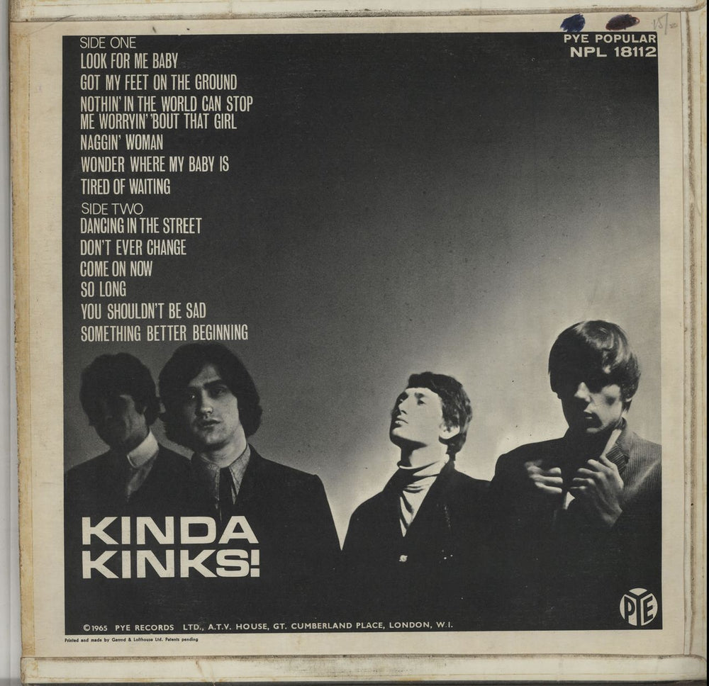 The Kinks Kinda Kinks - VG UK vinyl LP album (LP record) KINLPKI72338