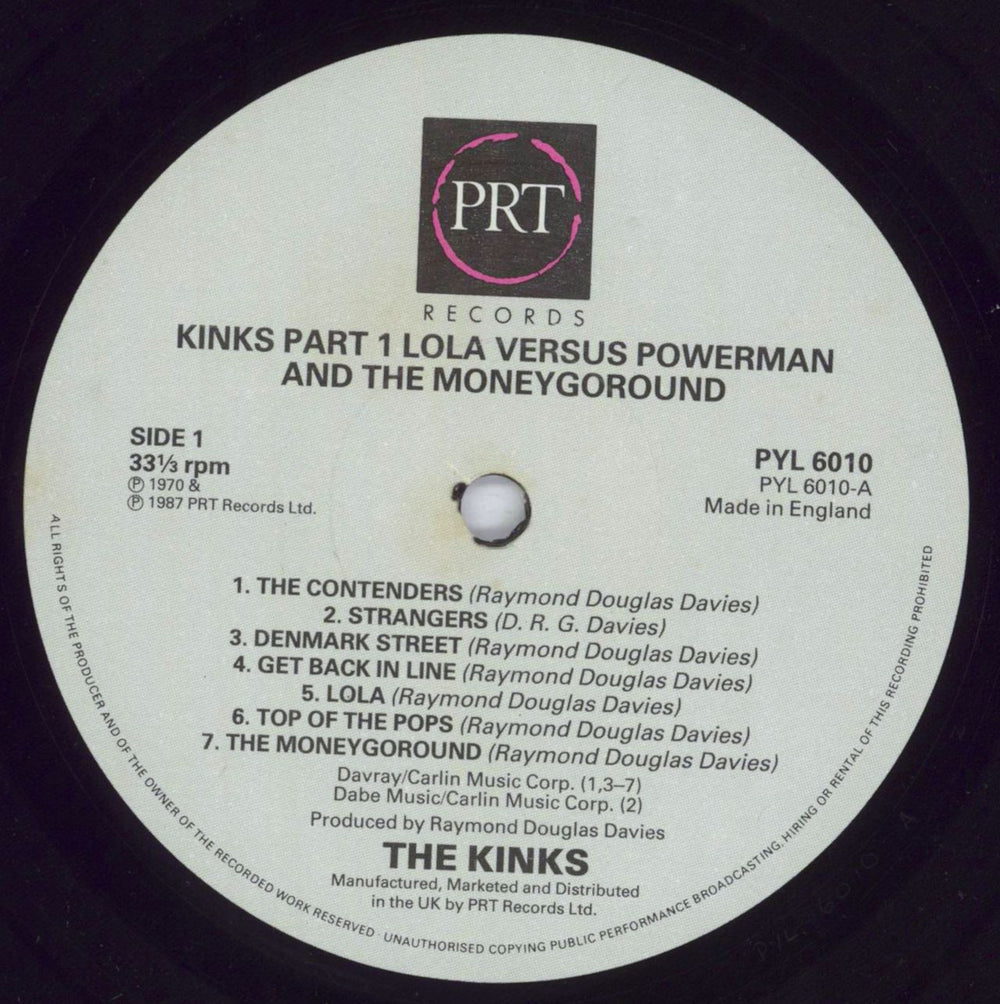 The Kinks Lola Versus Powerman and the Moneygoround, Part One - Barcoded UK vinyl LP album (LP record) KINLPLO290038