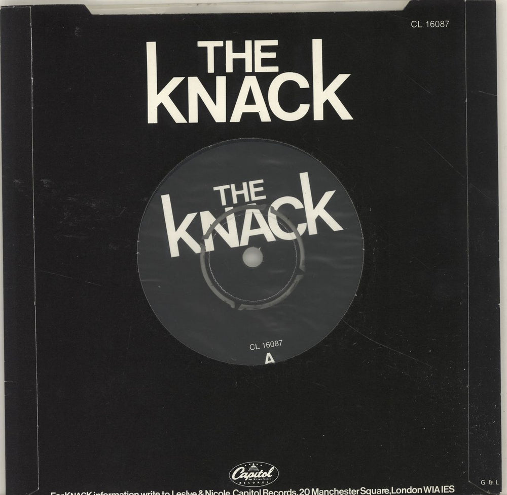 The Knack (70s) My Sharona + Picture Sleeve UK 7" vinyl single (7 inch record / 45) TKC07MY225206