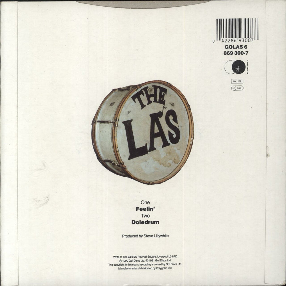 The La's Feelin' UK 7" vinyl single (7 inch record / 45) 042286930077